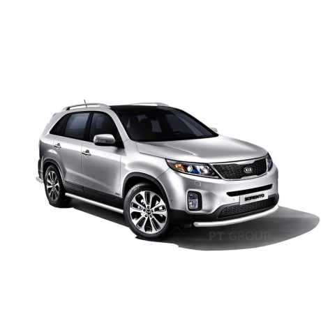Защита переднего бампера одинарная d63мм (НПС) KIA Sorento (2014-2020 г.в.) купить недорого с доставкой в Канск