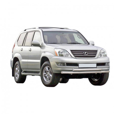 Защита переднего бампера «Труба двойная» (d63,5) для Lexus GX 470 (2002-2009)(Окрашенное) купить недорого с доставкой в Канск