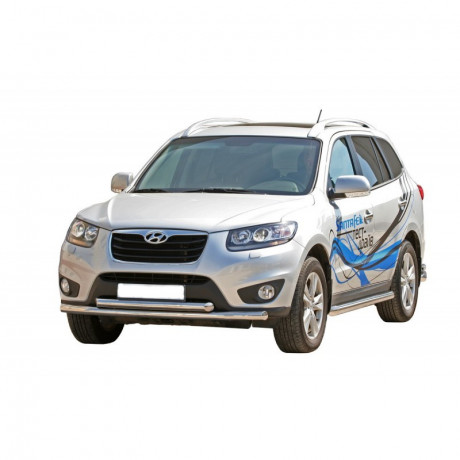 Защита порогов «Труба» (d76) для Hyundai Santa Fe (2010-2012)(Окрашенное) купить недорого с доставкой в Канск