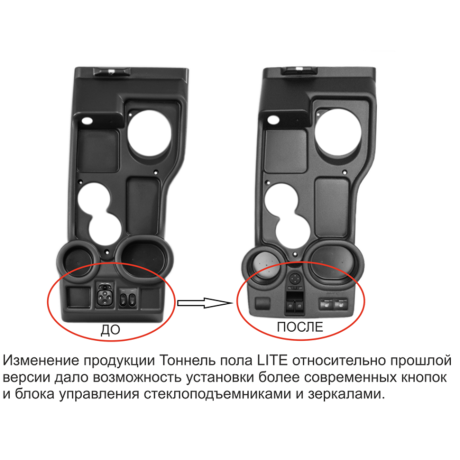 Тоннель пола "LITE" для B@3 21213, 21214, 2131 "L@DA 4х4" без пепельницы купить недорого с доставкой в Канск