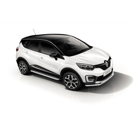 Защита порогов с алюминиевой площадкой d51мм (НПС) RENAULT Kaptur (2016-н.в.) купить недорого с доставкой в Канск