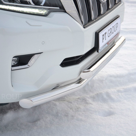 Защита переднего бампера двойная d63/63мм (НПС) TOYOTA LAND CRUISER PRADO 150 (2017-н.в.) купить недорого с доставкой в Канск