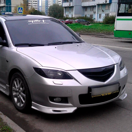 Накладки на фары (реснички) Короткие Mazda 3, седан (2003-2009) купить недорого с доставкой в Канск