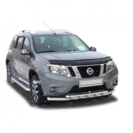 Защита переднего бампера «Труба двойная» (d63,5) для Nissan Terrano (2014-н.в.)(Окрашенное) купить недорого с доставкой в Канск