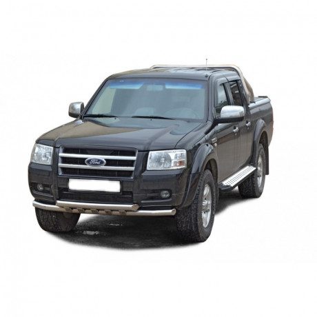 Защита переднего бампера «Труба двойная» (d63,5) для Ford Ranger (2006-2010)(Окрашенное) купить недорого с доставкой в Канск