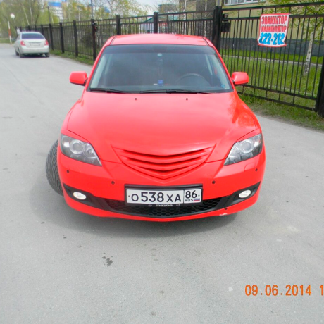 Накладки на фары (реснички) "Лодочки" для Mazda 3, хэтчбэк (2003-2009) купить недорого с доставкой в Канск