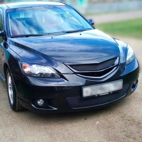 Накладки на фары (реснички) "Длинные" для Mazda 3 хэтчбэк (2003-2009) купить недорого с доставкой в Канск