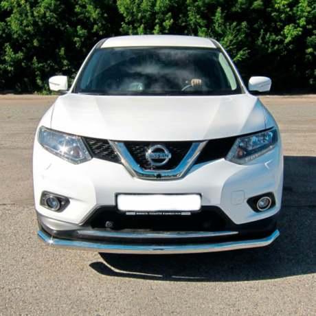 Защита переднего бампера одинарная d63мм (НПС) Nissan X-Trail (2015-н.в.) купить недорого с доставкой в Канск