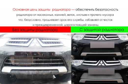 Защита радиатора "PREMIUM" Mitsubishi ASX (2012-2016) купить недорого с доставкой в Канск