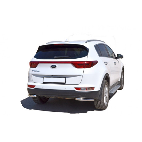 Защита заднего бампера «Уголки» (d51) для Kia Sportage (2016-н.в.)(Нерж. Сталь) купить недорого с доставкой в Канск