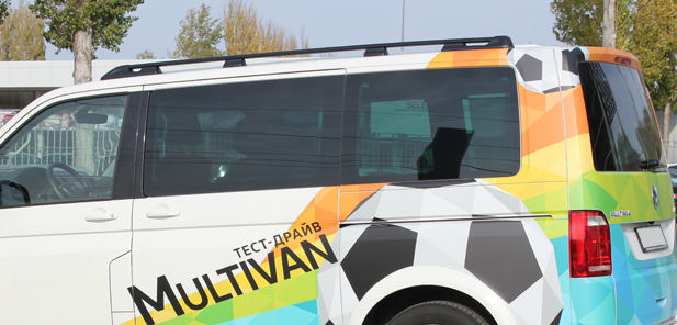 Рейлинги  для Volkswagen Multivan, Caravelle, California, Transporter (2003-20220) с удлиненной базой Чёрный купить недорого с доставкой в Канск