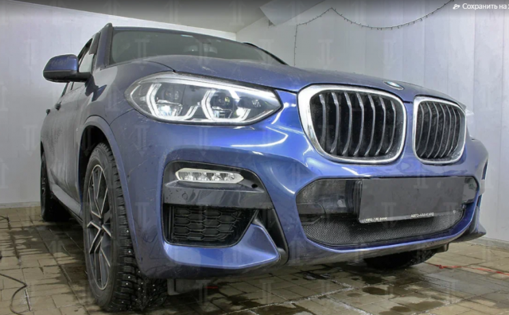 Защита радиатора "Standart" BMW X3 (2017-2021) чёрная купить недорого с доставкой в Канск