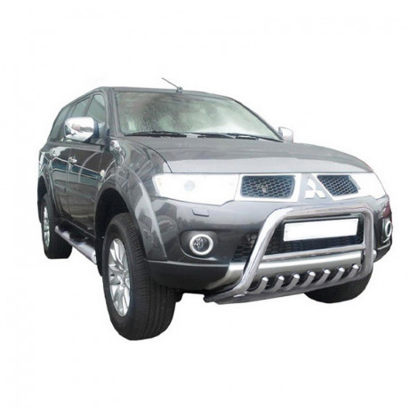 Кенгурин с защитой двигателя «Низкий» (d63,5) для Mitsubishi Pajero Sport (2008-2013)(Окрашенное) купить недорого с доставкой в Канск