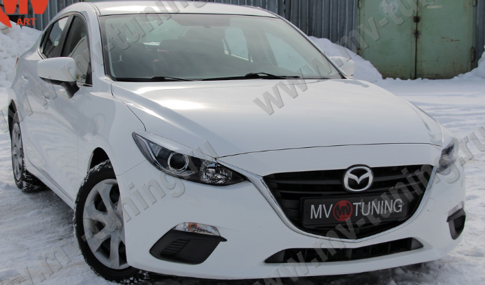 Накладки на фары (реснички) var №2 для Mazda 3 (2013-2016) купить недорого с доставкой в Канск