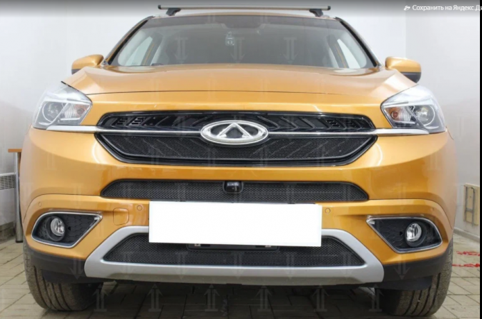 Защита радиатора "Standart" Chery Tiggo 7 (2016-2020) верх, чёрная купить недорого с доставкой в Канск